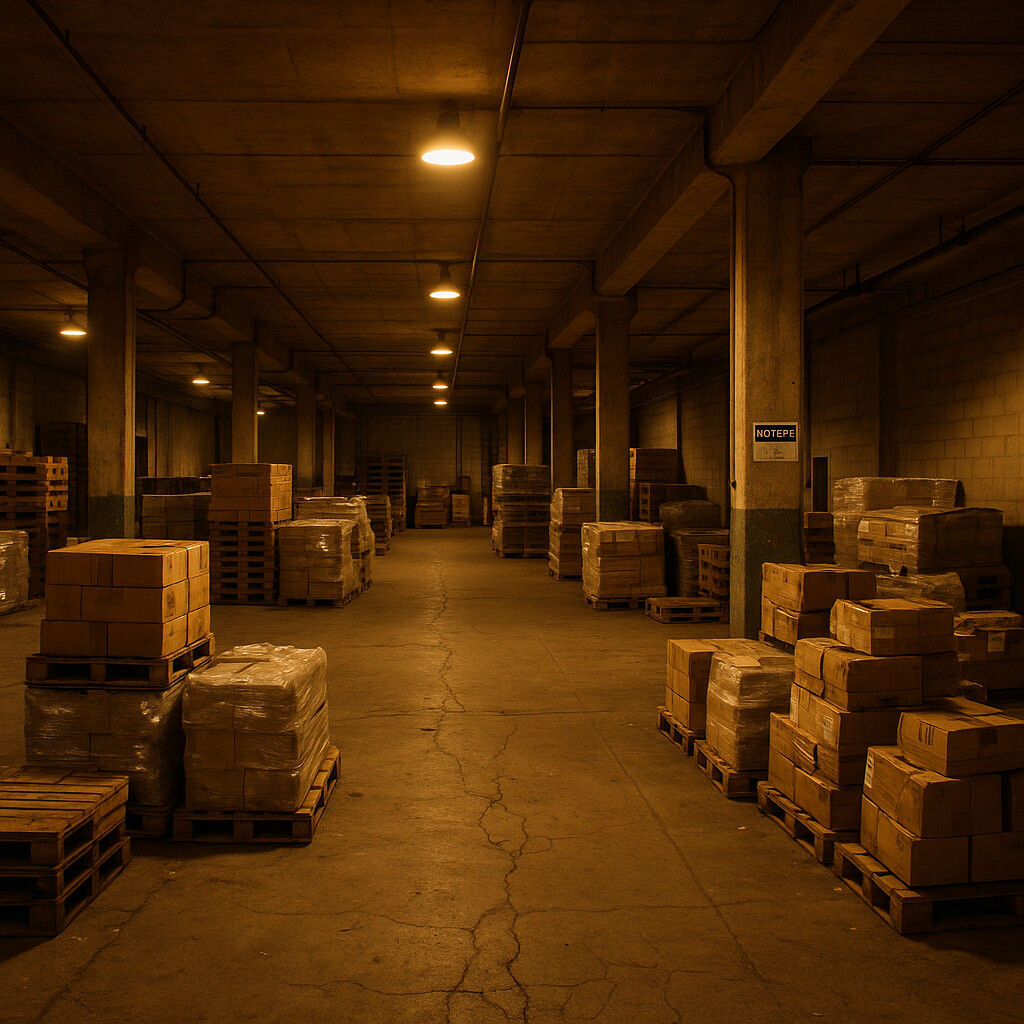 Basic Warehouse - Poor Lighting & Inefficient Layout